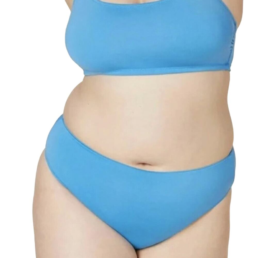 Andie 90s High Waisted Bikini Bottom Azul L New
